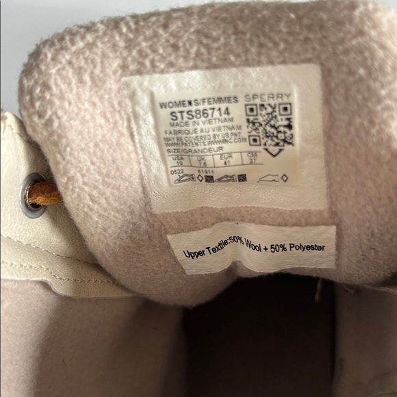 Sperry Duck Boots Womens Sz 10 Beige Canvas Rubber Rain/Snow Lace Up Waterproof - Picture 9 of 9
